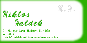 miklos haldek business card